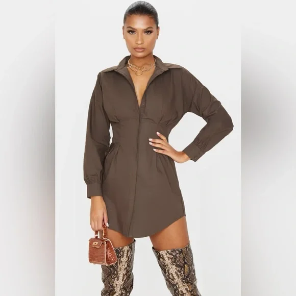 chocolate fitted dress Kosa Mini Dress, 2 / Dark Chocolate